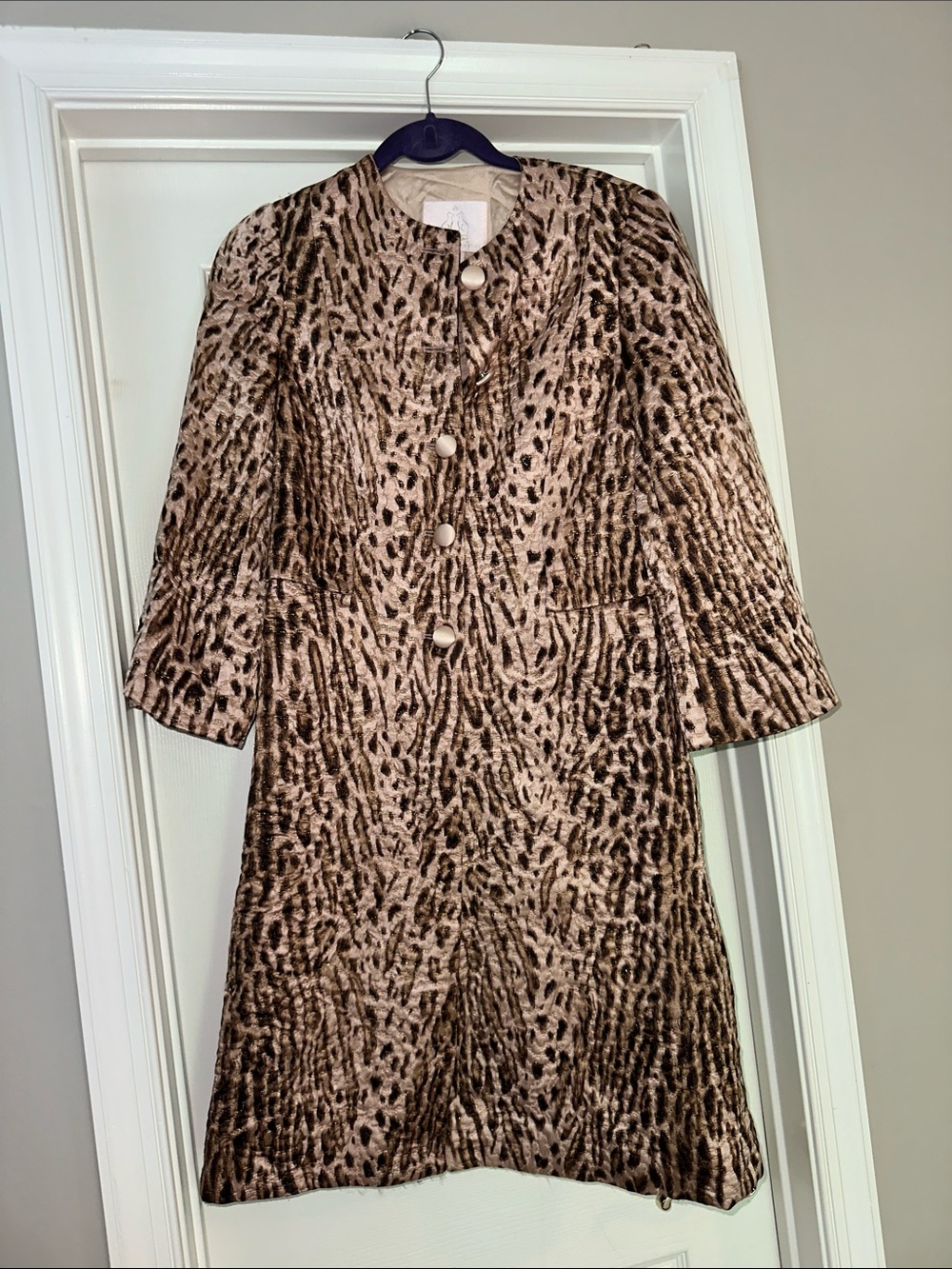 Rebecca Taylor leopard print long coat